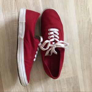 red sneakers